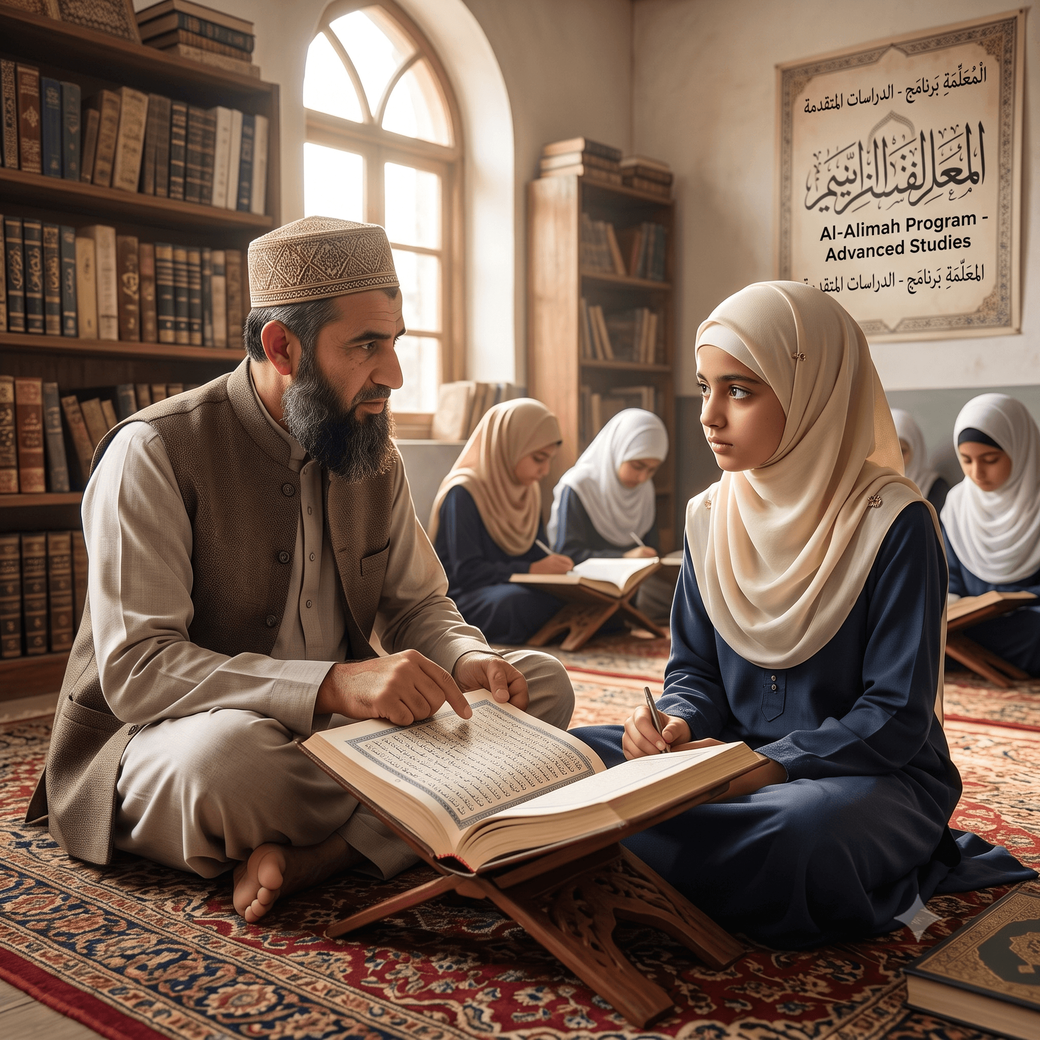 Student reading the Quran